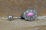 Boho Pink Opal Belly Button Ring