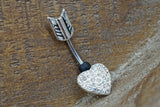 Heart and Arrow Belly Button Rings - Bow Hunter Belly Button Jewellery - Gift for Teens Under 15