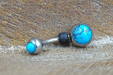 Short Belly Ring - Turquoise Blue Belly Button Ring - Gift For Teens - Gift under 15