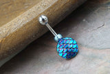 Blue Mermaid Belly Button Ring, Belly Button Jewelry, Short Belly Ring