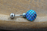 Blue Mermaid Belly Button Ring, Belly Button Jewelry, Short Belly Ring