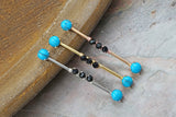 14 gauge Turquoise Industrial Barbell Silver, Gold or Rose Gold