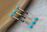14 gauge Turquoise Industrial Barbell Silver, Gold or Rose Gold