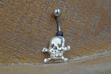 Skull and Cross Bones Belly Button Jewelry Ring