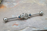 Kitty Cat 14g 16g Industrial Barbell Beaded Scaffold Piercing