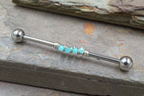 Amazonite Gemstone Beaded Industrial Barbell 14g 16g