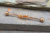 Orange Garnet Gemstone Beaded Industrial Barbell 14g 16g