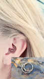 16g Silver Crescent Moon Daith Earring Clicker Rook Earring Tragus Hoop