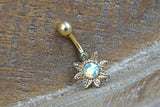 Aurora Borealis Sun Gold Belly Button Jewelry Ring