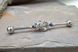 Kitty Cat 14g 16g Industrial Barbell Beaded Scaffold Piercing