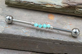 Amazonite Gemstone Beaded Industrial Barbell 14g 16g