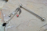 Silver Moon and Star Industrial Barbell 14g Scaffold