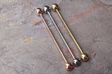 14 Gauge or 16 Gauge Rosy Scallop Industrial Barbell Silver, Gold, Black or Rose Gold