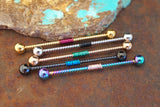 Gold Twisted Rope Industrial Barbell 14g Scaffold