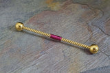 Gold Twisted Rope Industrial Barbell 14g Scaffold
