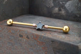 Black Hematite Star Industrial Barbell 14g 16g Scaffold