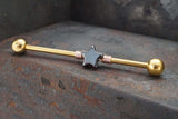 Black Hematite Star Industrial Barbell 14g 16g Scaffold