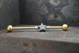 Black Hematite Star Industrial Barbell 14g 16g Scaffold
