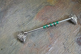 Purple CZ Teardrop Industrial Barbell 14g
