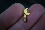 Gold Crescent Moon Helix Cartilage Tragus Earring Piercing 16 Gauge