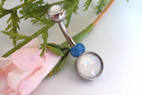 Clear Illuminating Stone 316L Surgical Steel Belly Button Navel Ring