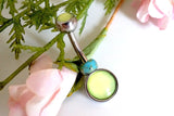 Lime Green Illuminating Stone 316L Surgical Steel Belly Button Navel Ring