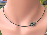 Peruvian Ceramic Cactus Choker Necklace on Leather