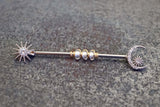 Sun and Moon Crystal 14 Gauge Industrial Barbell Piercing Beaded