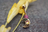 Gold Celtic Moon Rook Earring Daith Piercing Eyebrow Ring