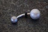 Sandblasted Simple Silver Belly Button Navel Rings