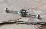 Celestial Moon and Star Industrial Barbell 14g 16g Scaffold