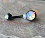 Iridescent Glowing Black Belly Button Ring