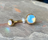 Yellow Gold Iridescent Belly Button Ring