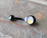 Iridescent Glowing Black Belly Button Ring