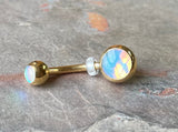 Yellow Gold Iridescent Belly Button Ring