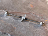 CZ Lightening Bolt Industrial Barbell 14g 16g Scaffold