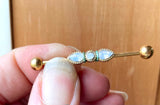 Opalite Yellow Gold Industrial Barbell 14g 16g Scaffold