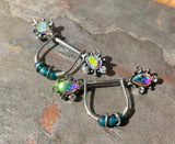 Aurora Borealis Teardrop Nipple Ring Nipple Piercing Aurora Borealis