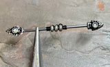 White Opal Arrowhead 14 Gauge Industrial Barbell Piercing Beaded Arrow