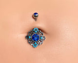 Blue Flower Belly Button Navel Rings - Gift under 15