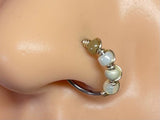 18g 20g Beaded Hoop Beaded Nose Hoop Nose Ring Cartilage Hoop Tragus Hoop Shades of Brown