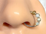 18g 20g Beaded Hoop Beaded Nose Hoop Nose Ring Cartilage Hoop Tragus Hoop Shades of Brown
