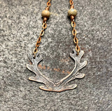 Deer Antler Necklace Totem Aqua Terra Jasper Gemstones