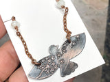 Peace Dove Bird Totem Necklace Dandelions