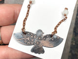 Peace Dove Bird Totem Necklace Dandelions