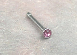 Pink or Fuschia Crystal Nose Stud Nose Ring
