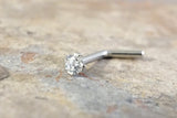 Nose Ring Nose Piercing 18g 20g Tiny Crystal L Bend Nose Bone