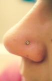 Golden Topaz 18 Gauge or 20 Gauge Nose Ring Stud Corkscrew