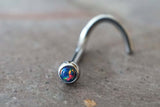 18g 20g Black Opal Nose Ring / Opal Nose Screw