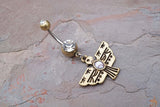 Thunderbird Golden Belly Button Rings